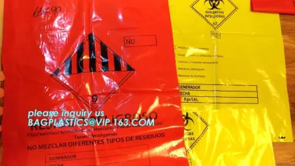 biohazard large plastic medical waste bag, Autoclave Biohazard Bag Plastic for Healthcare Medical Waste Bags, Biohazard plastic
