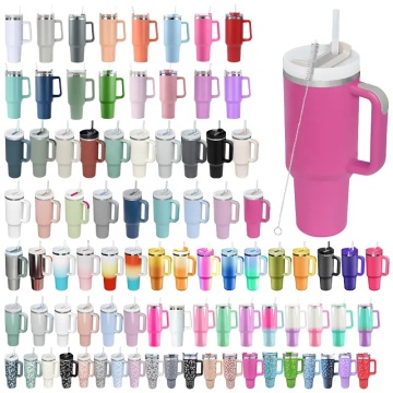 Sublimation White 40 Oz Skinny Glow Sports Water Tumblers Set with Lids and Wraps