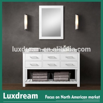 48" White Bathroom Vanity with Three-hole faucet