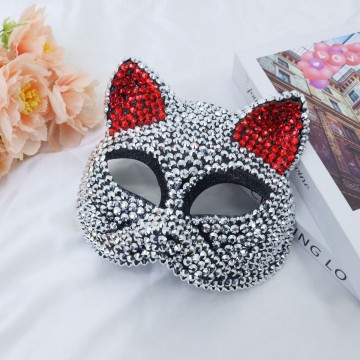 HLC Red Green Bling Rhinestone Eyemasks - Κατασκευαστής μάσκες καρναβαλιού χονδρικής Καρναβαλιού
