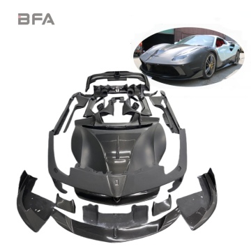 MAS Carbon Fiber Upgraded Body Kit for Ferrari 488 - Front and Rear Bumpers & Bonnet