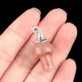 Strawberry Quartz Mushroom Wizard Cap Pendant for Making Jewlery 15X20mm Stone Halloween Charms