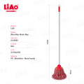 A130065 LiAo Red Grey Twisted Microfiber Water Mop Limpador de piso com cabo longo