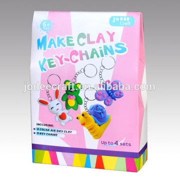Make Air Dry Clay Craft Keychain Kit
