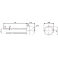 5mm strohoed Rode LED 620-625nm Sortearjende pin