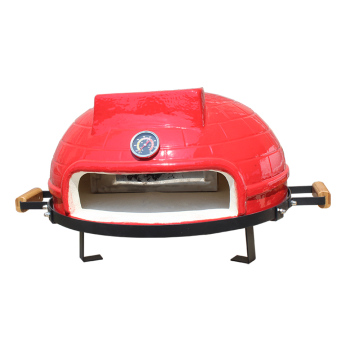 Auplex New Portable 21 inch Red Wood Fired Ceramic Pizza Oven