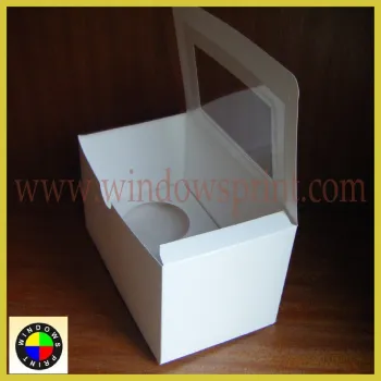 Pure White double cupcake box/2 cupcake box