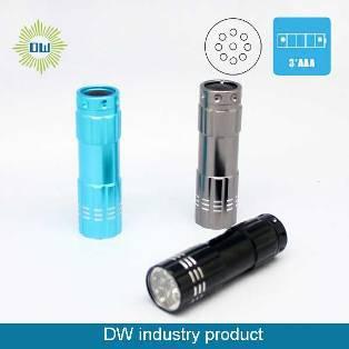 9 LED Small Flashlight with Multi-Color