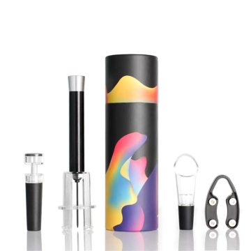 Wine Accessory Tool Kit: Foil Cutter, Aerator, Pourer, Vacuum Stopper, and Opener with Air Pressure