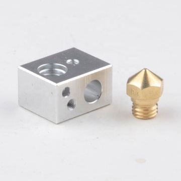 Blocco di riscaldamento a estruso in metallo completo MK10 per stampanti 3D (20*16*11,5 mm)