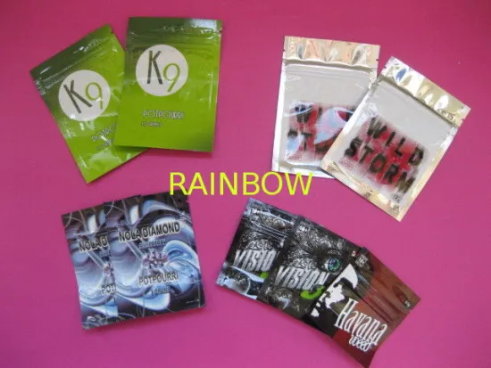 Oem Customized Herbal Incense Plastic Pouches Packaging With Zip Lock