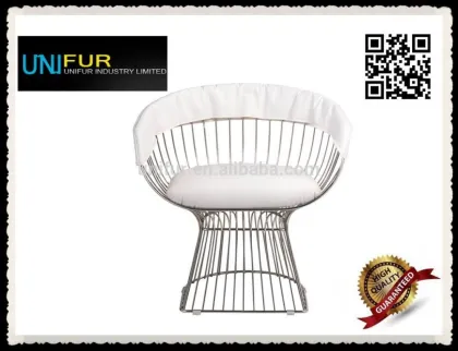 Replica Warren Platner upholstered back wire lounge Chair with cushion