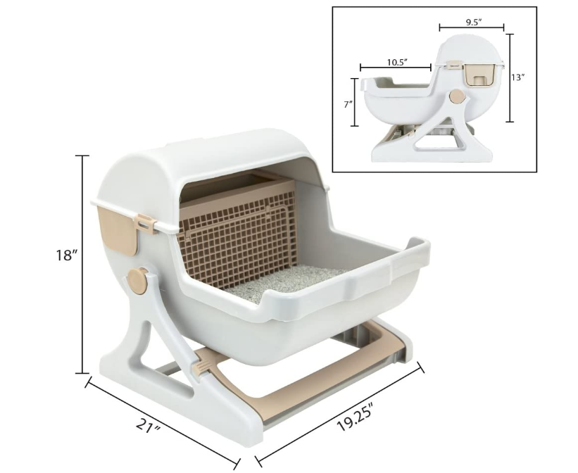 Pet semi-automatic quick cleaning cat litter box