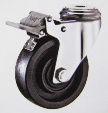 Stainless bolt hole brake high temperature caster wheels