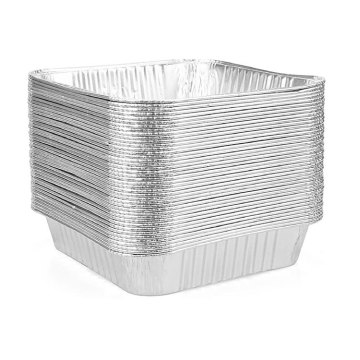 8 &#39;&#39; Pas de cuisson carrée en aluminium jetable