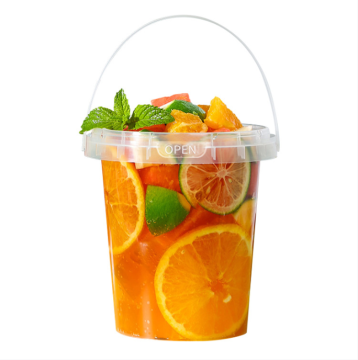 Wholesale Food Containers: 500ml, 700ml, 1000ml Plastic Buckets with Lids and Handles