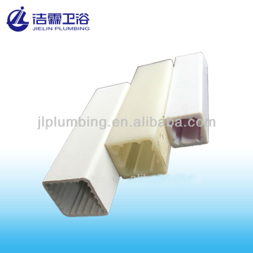 White PVC square plastic tube bathroom accessory
