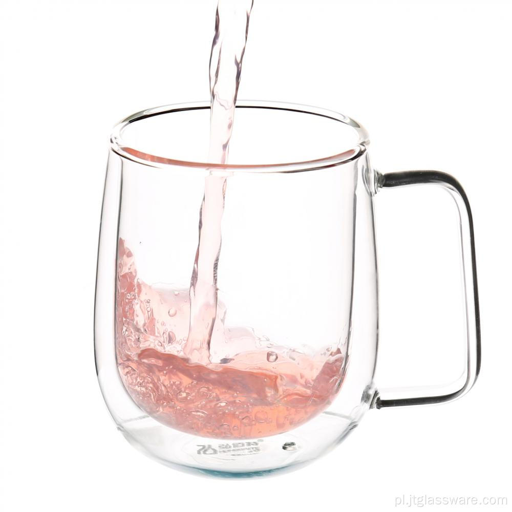 Średnie szklane naczynia z podwójną ścianką na herbatę