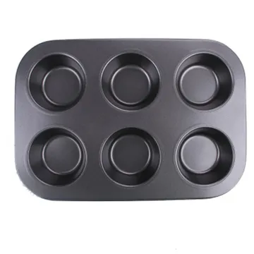6 round cups Carbon steel muffin cupcake pan