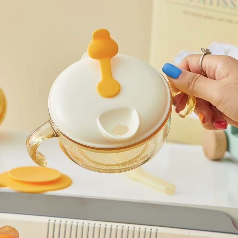 Translucent Kids Cup with Dual Handles and Lid