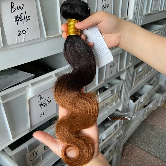 9a 100g SPARK Ombre Brazilian Remy Human Hair Weaving Bundle for Women Weave Hair Extension Black Brown Gold Body Wave 1b/4/30