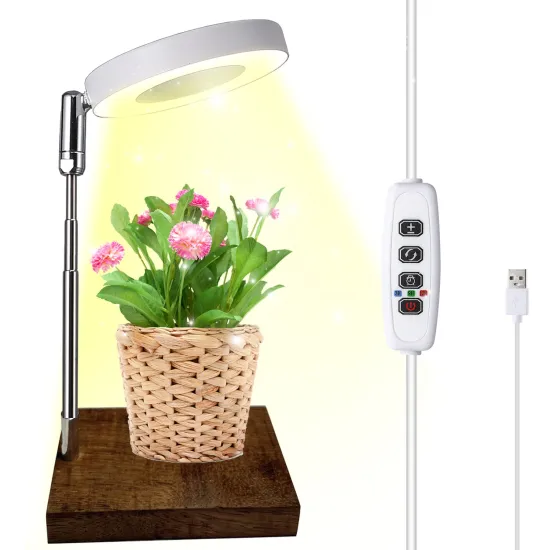 10 Dimmable Angle Ring LED Plant Grow Light with 3/9/12H Timer and Natural Light Halo Effect - Perfect for Indoor Plants