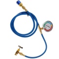 Car Refrigerant Charging Hose Kit with Gauge Self-sealing Can Tap Valve Charge R134A R22 R290 A/C AC Recharge