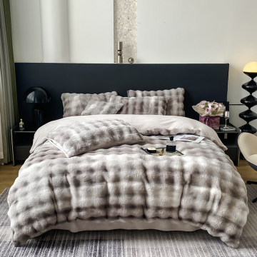 Winter Thick Warm Mink Fleece Tie-dye Duvet Cover Set