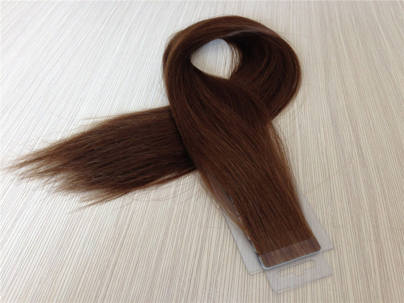 Hot Selling Brazilian Tape Human Hair Extensions with Strong Adhesive Brown / Blonde Remy Hair Extension