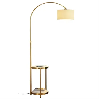 Retro Villa Bedroom Floor Lamp with Garden View