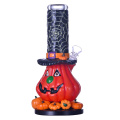 Letsoho le nkiloeng ka letsoho la mokokhini la konkn, le khanya lefifing, Halloween pumpkin, borolilicate phala ea metsi a khalase e nang le 14mm Bowl