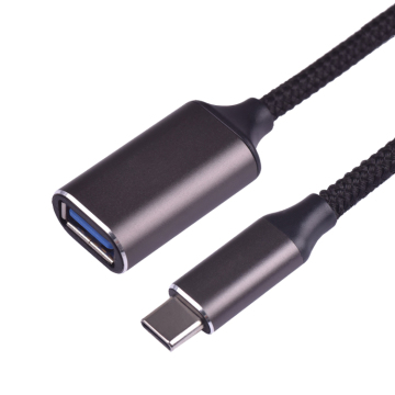 Bi-Color Adapter Braided Cable OTG Type-C Male to Female USB 3.1 to 2.0