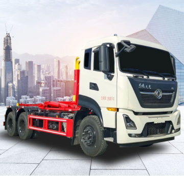 Price and Sales Details of Dongfeng Tianlong Hook-arm Dustbin Truck with Stainless Steel Hook Lift System