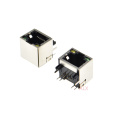 10PCS RJ45 Network Ethernet FEMALE SOCKET with light RIGHT ANGLE 56 8P8C female jack connector