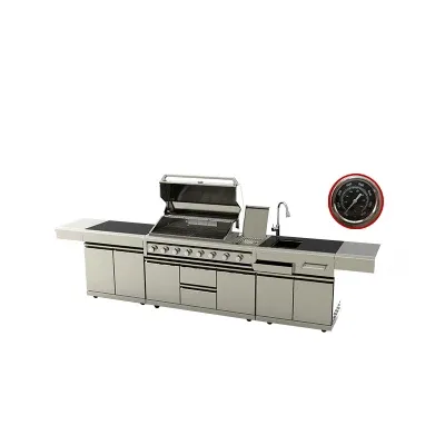 High Quality Gas Grills BBQ Cabinets with Fridge & Sink