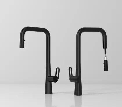 BOLITE Gunmetal Gold Black Kitchen Basin Faucet with Sprayer