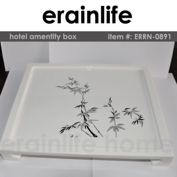 Erainlife hotel accessories resin tray with flower China factory