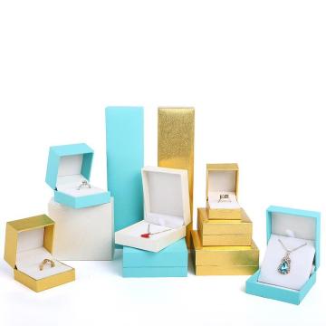 Custom Logo Multi-Color Wooden Jewelry Box with Leatherette Texture and Hidden Hinge