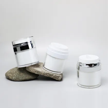 Pearl White Airless Face Cream Jar