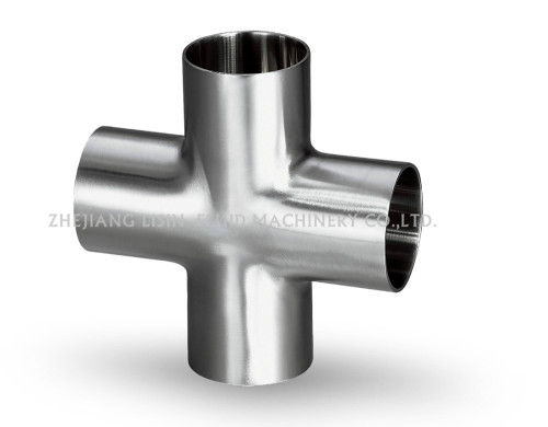 3A long-type welded cross sanitary pipe fittings