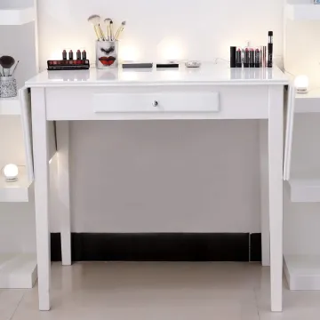 Wooden White Expandable Dresser With Drawer