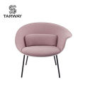 Venta en caliente diseñador moderno de lujo de tela rosa de lujo pp silla de comedor de tapicería de respaldo