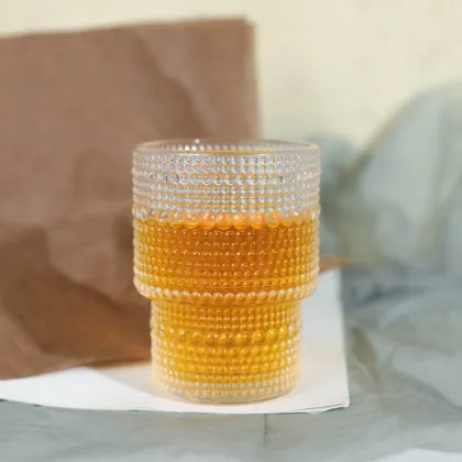 Vintage American Retro Begonia Flower Glass for Drinks