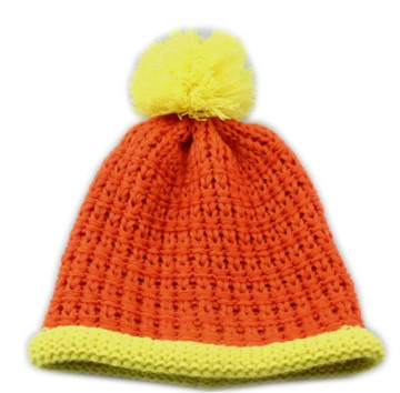 pompom childen colorful winter beanie hat