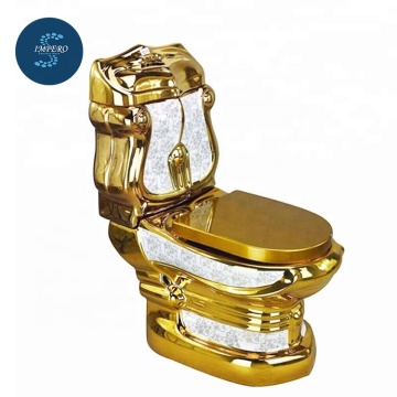 Popular Gold Two-Piece Bathroom Set with Toilet and Basin