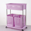 2 Tier Large Capacity Moving Laundry Basket