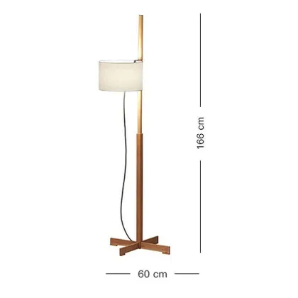 Santa & Cole Walnut Floor Lamp - Wabi Sabi Inspired Living Room Ambience Light