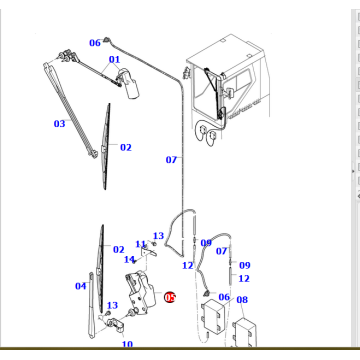 Excavator parts 21T-54-36721 WIPER MOTOR ASS'Y For PC3000