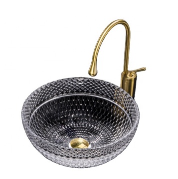 Modern Italian Tempered Glass Vanity Bowl Sink - Crystal Art Basin