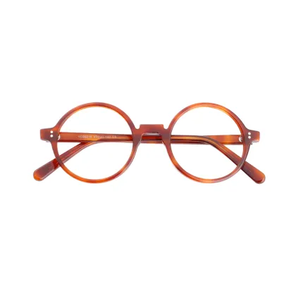 Men Women Black Round Acetate Frame Optical Eyeglasses Glasses